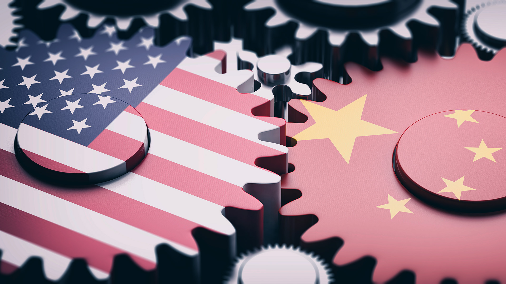 U.S.-China Conflict Triggers Safe-Havens Trading showing flags of US and China